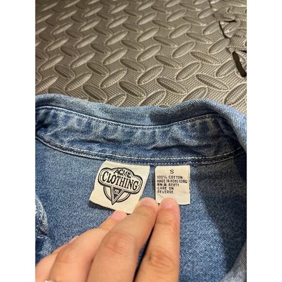 Vintage 1992 Acme Clothing Co. Looney Tunes Embroidered Button Up Shirt Small - Picture 4 of 10